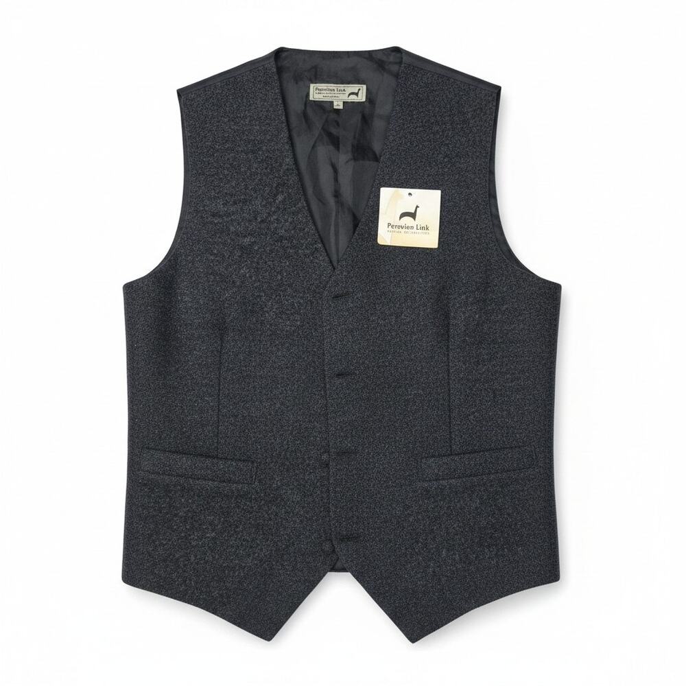 NEW Peruvian Link XL Alpaca Wool Vest Heather Gray Academia Minimalist